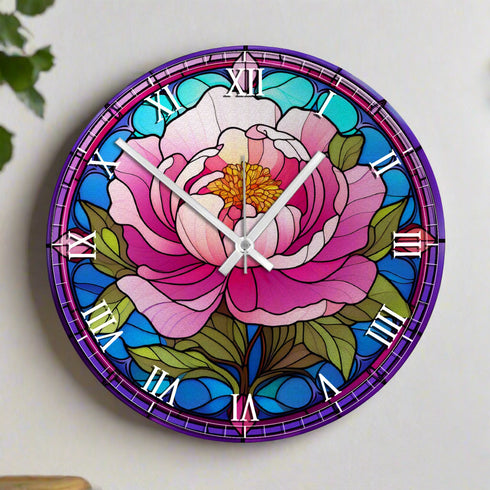 Peony Suncatcher Effect Clock